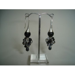 Boucles d'oreilles grappes noires